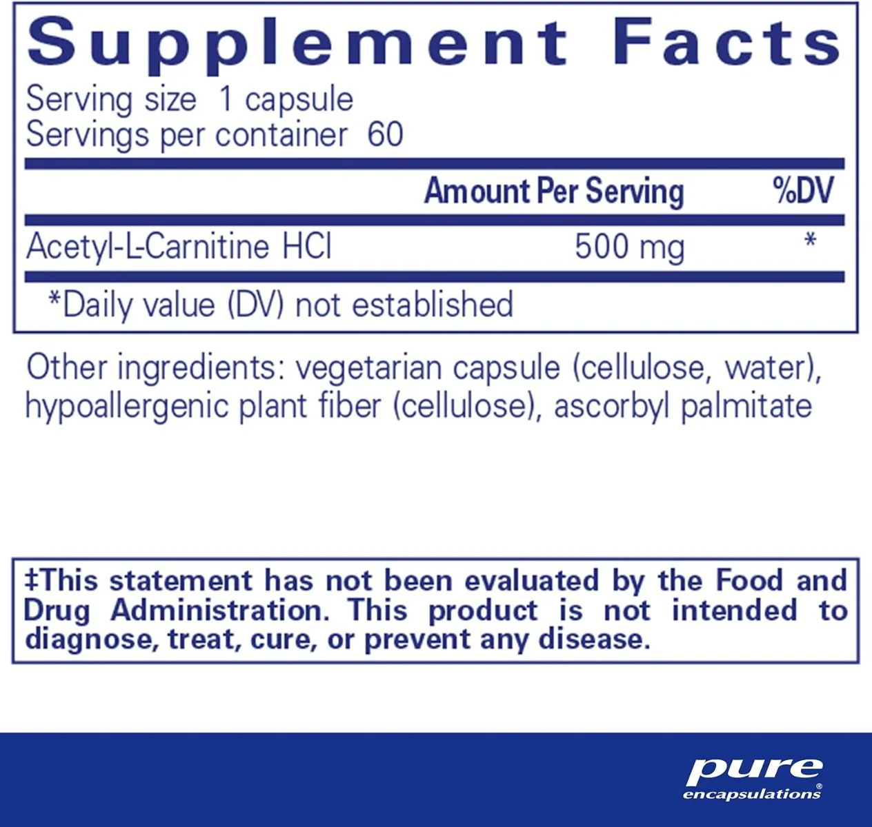 Acetyl-L-Carnitine 500 MG 60Capsules - Image 2