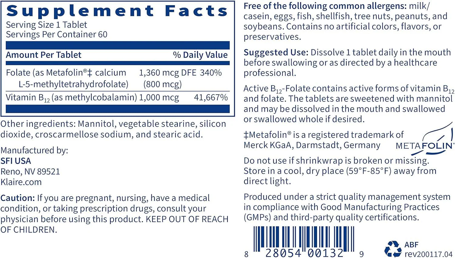 Active B12 Folate 60 Veggie Caps - Image 7