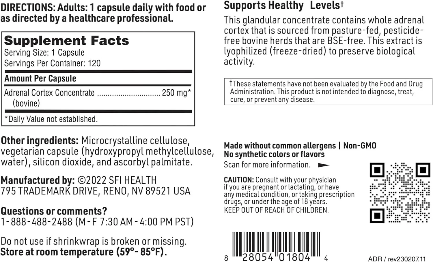 Adrenal Cortex 250 MG 120 Veggie Caps - Image 6