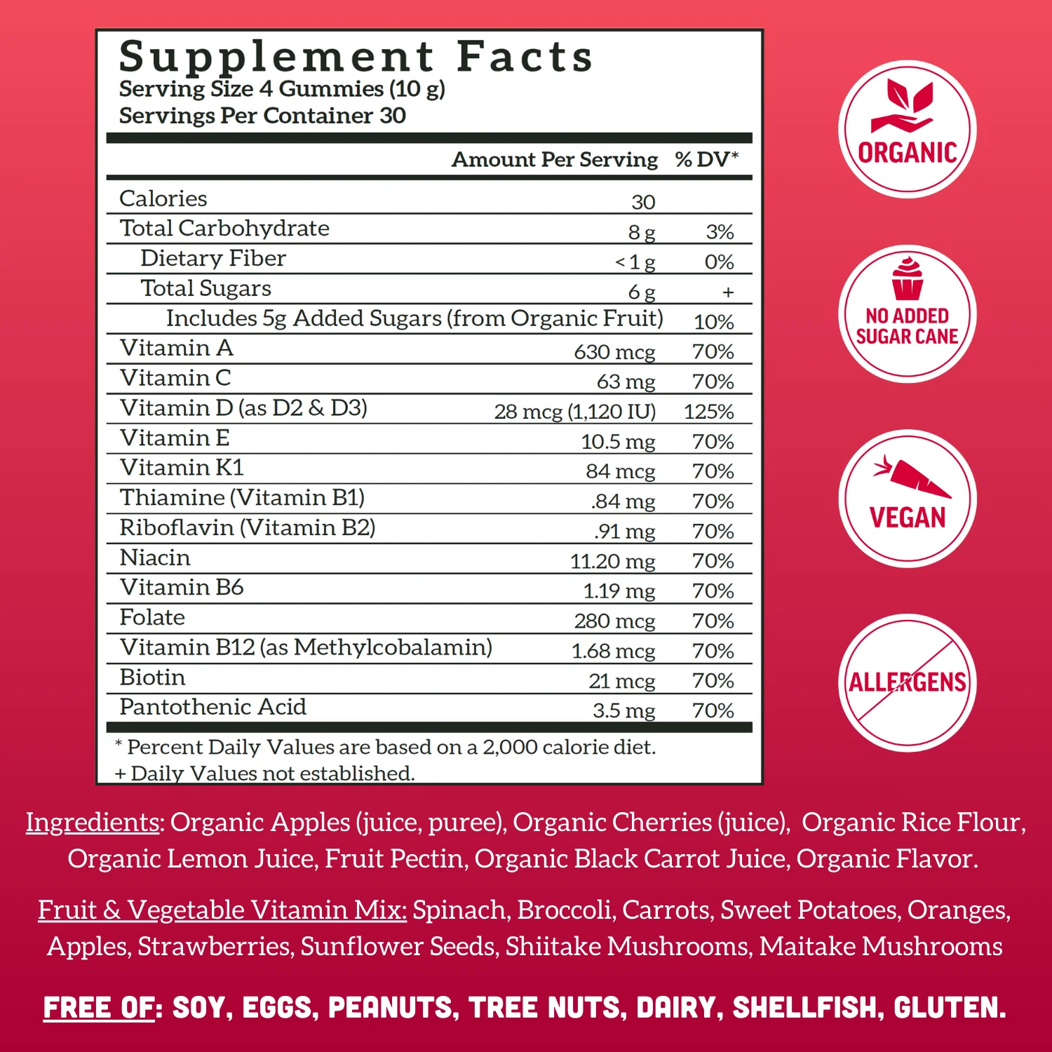 Adult Multivitamin Gummies, Cherry (120 ct) - Image 2