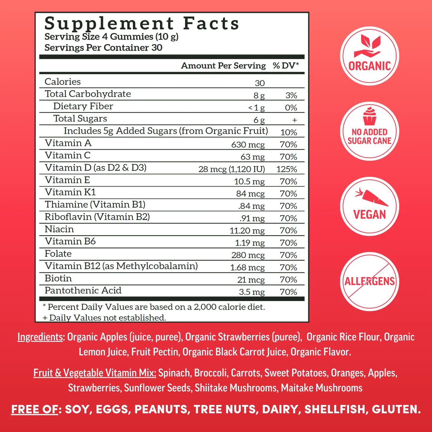 Adult Multivitamin Gummies, Strawberry (120 ct) - Image 3