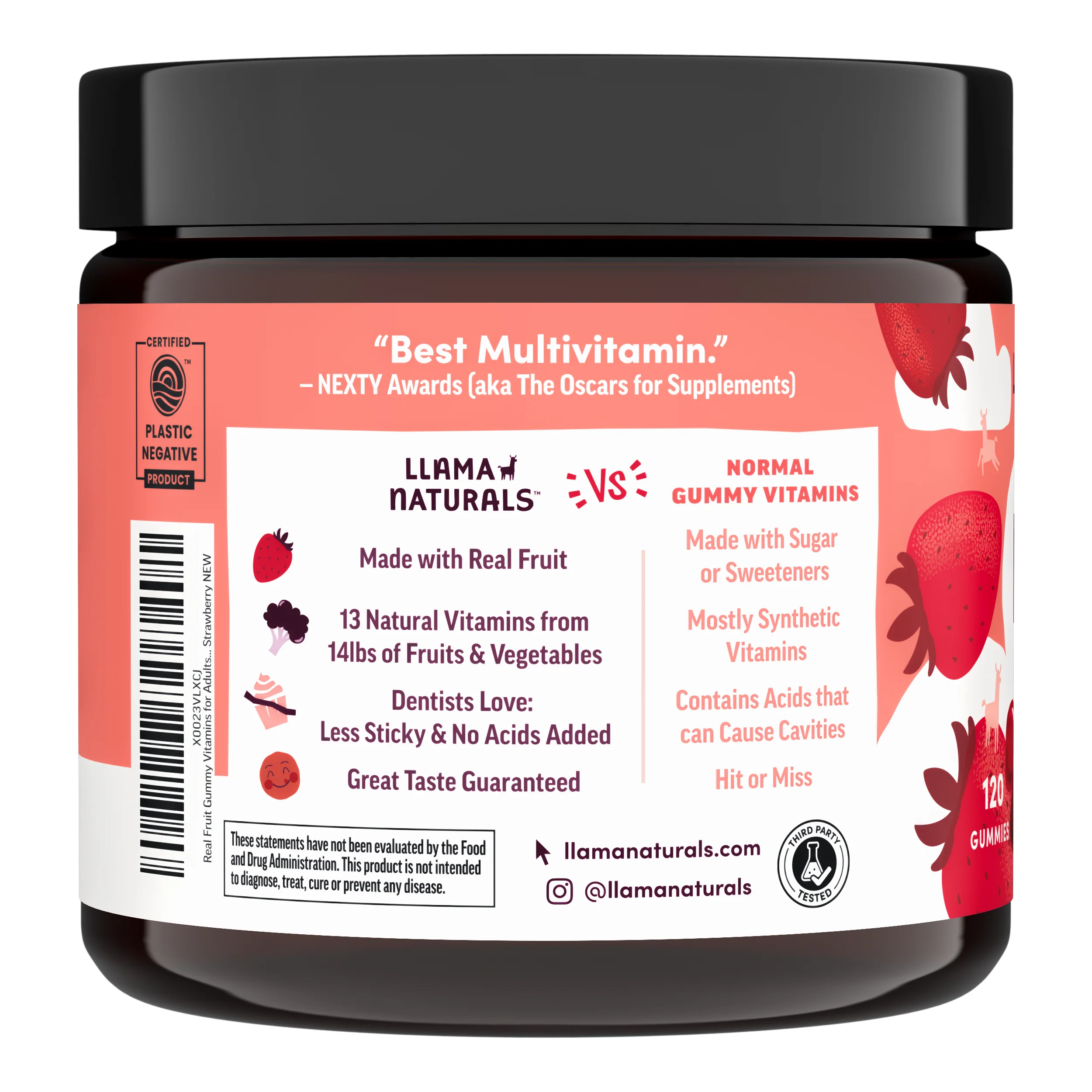 Adult Multivitamin Gummies, Strawberry (120 ct) - Image 5