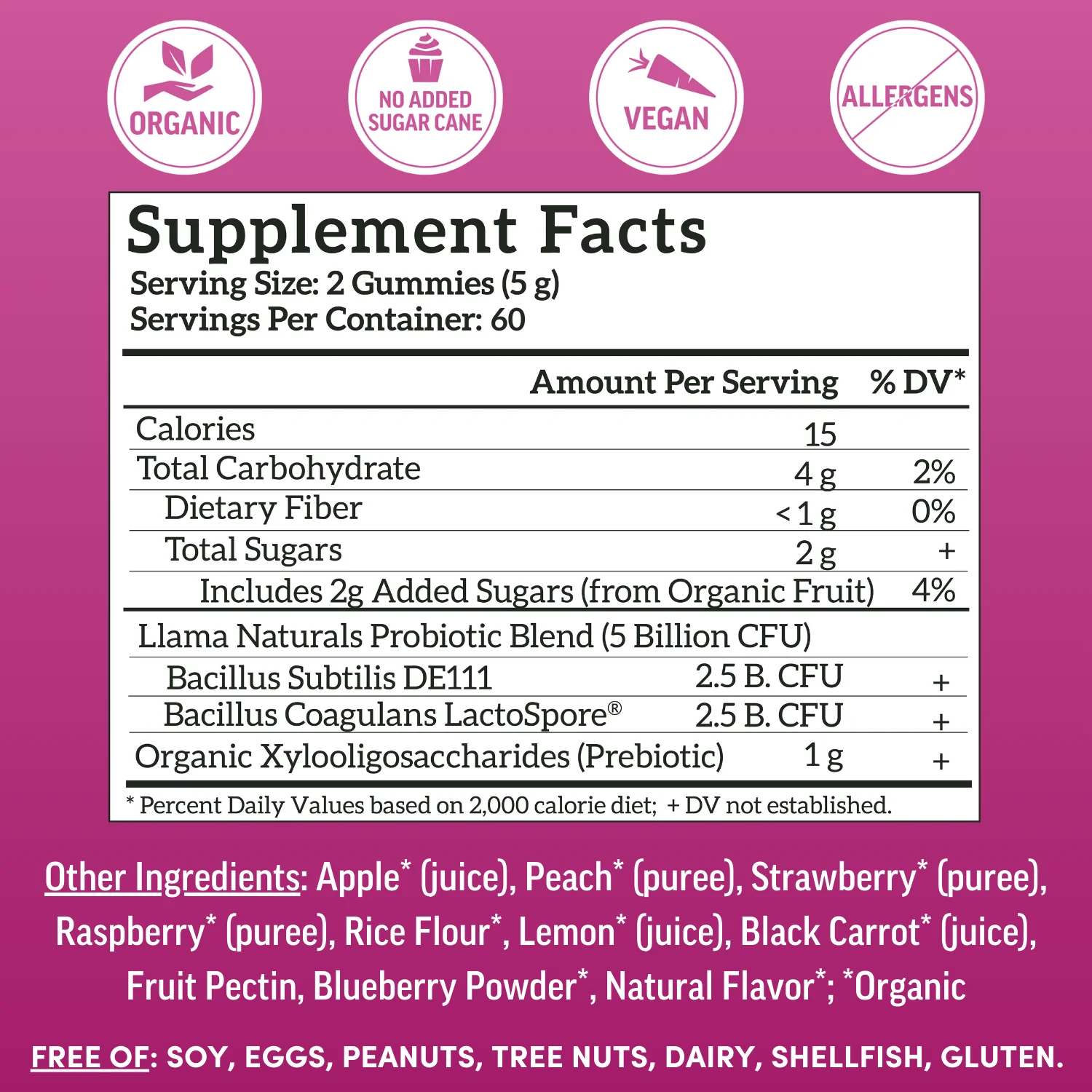 Adult Prebiotic & Probiotic Gummies, Mixed Berry (120 ct) - Image 3
