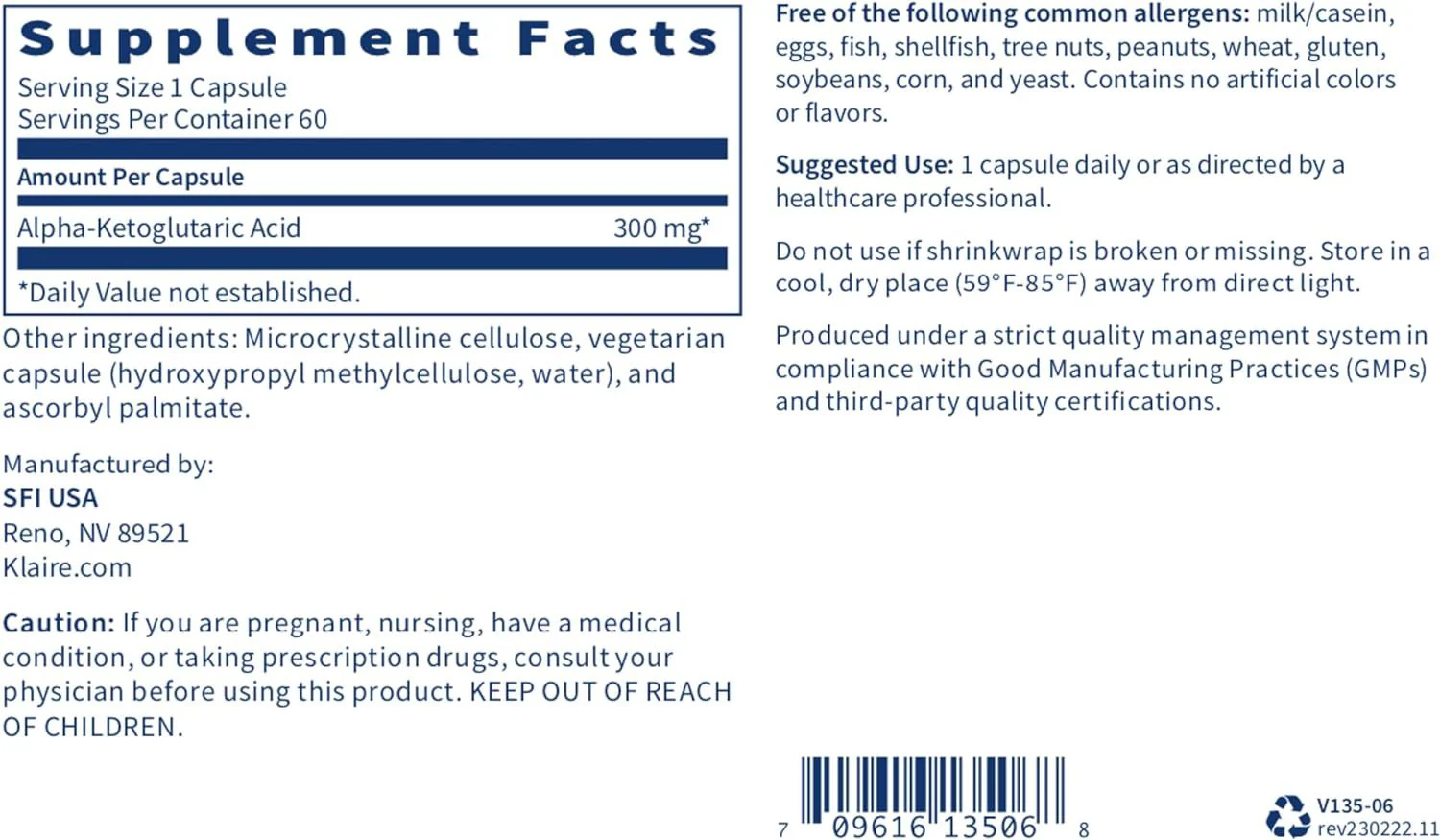 Alpha-Ketoglutaric Acid 300 MG 60 Veggie Caps - Image 3