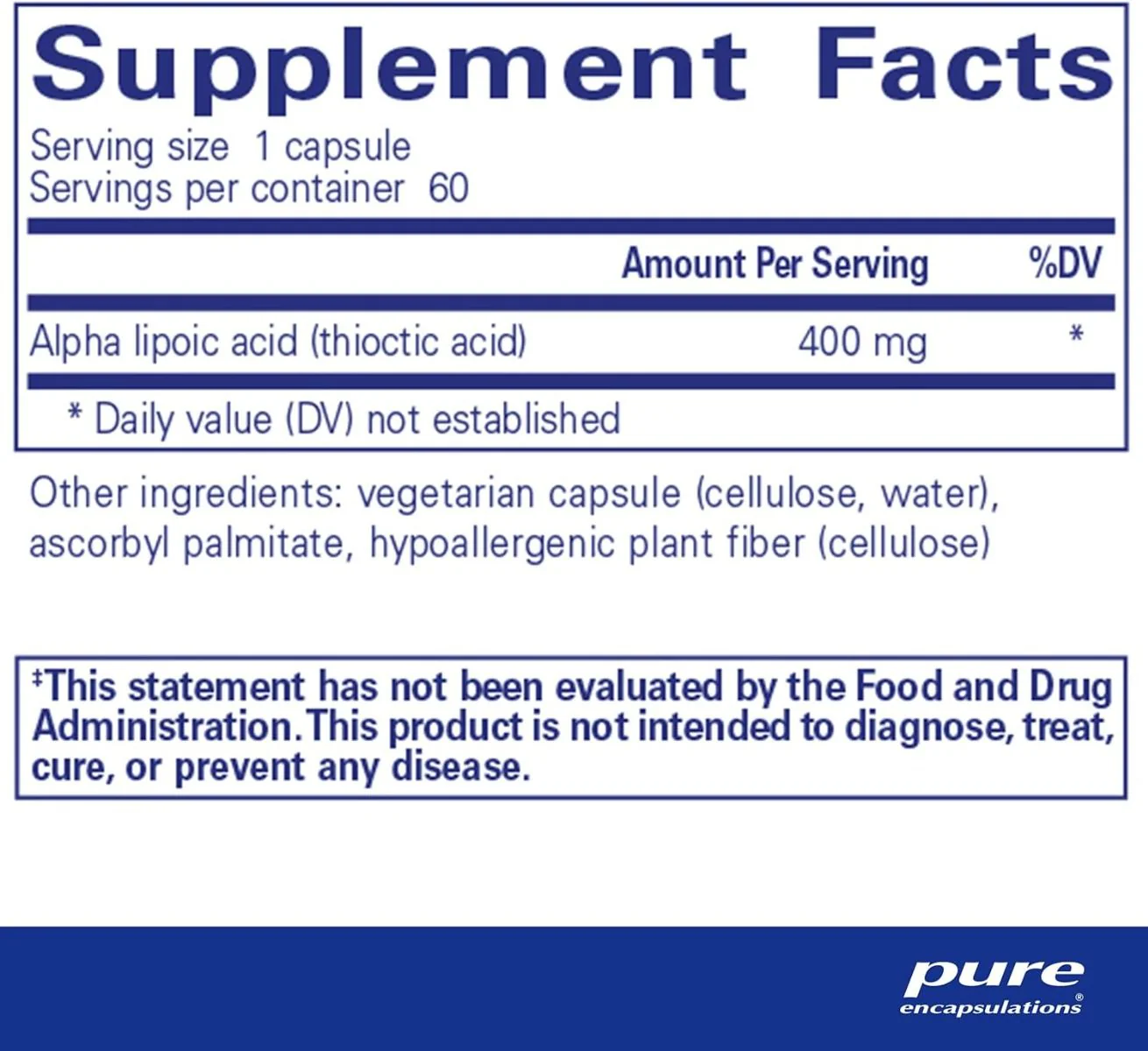 Alpha Lipoic Acid 400 Mg 60 Veggie Caps - Image 5