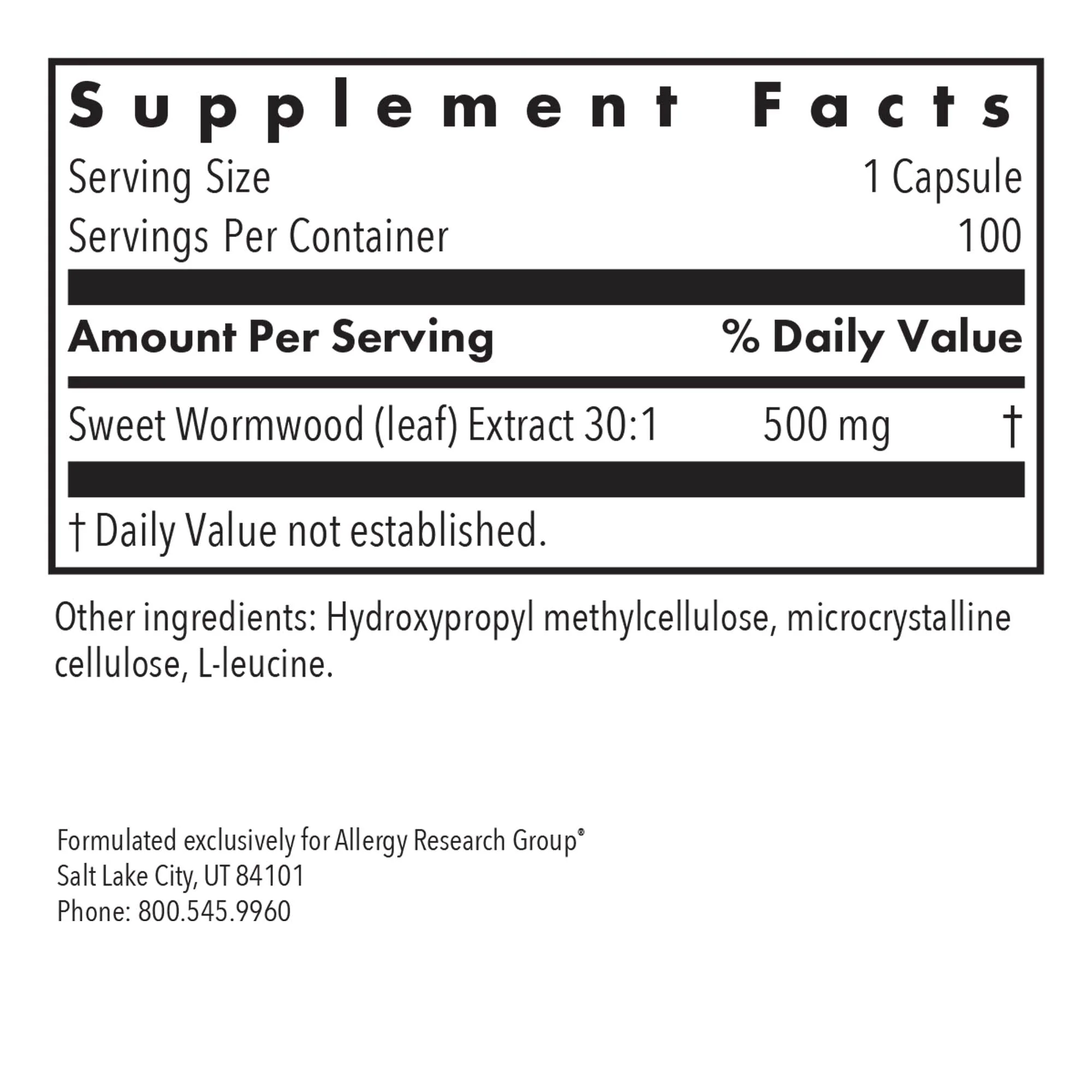 Artemisia 500 MG 100Veggie Caps - Image 3