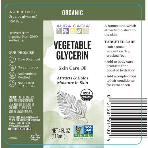 Skin Care Oil - Organic Vegetable Glycerin Oil 4 fl oz Oil - Image 3