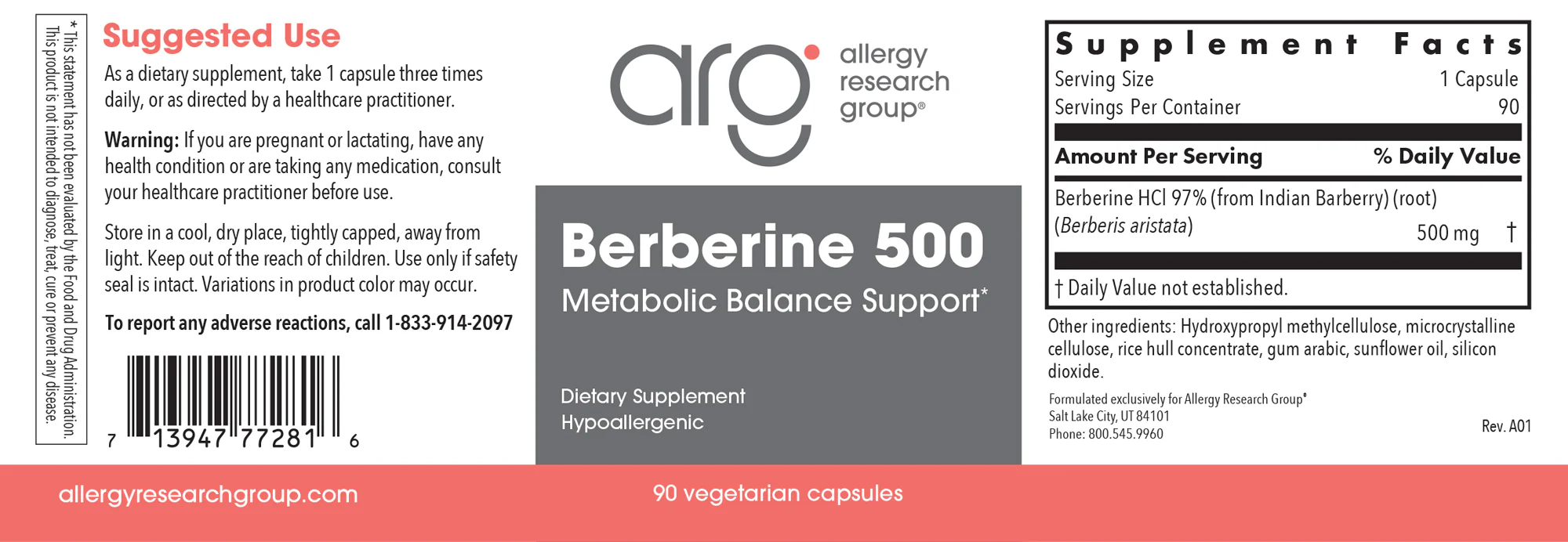 Berberine 500 90Veggie Caps - Image 2