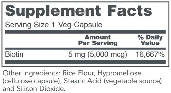 Biotin 5000 MCG 90 Vegan Capsules - Image 2