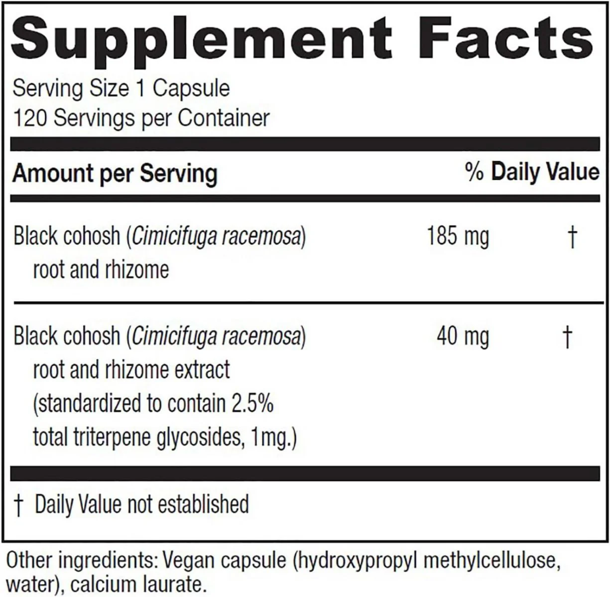 Black Cohosh 120 Capsules - Image 3