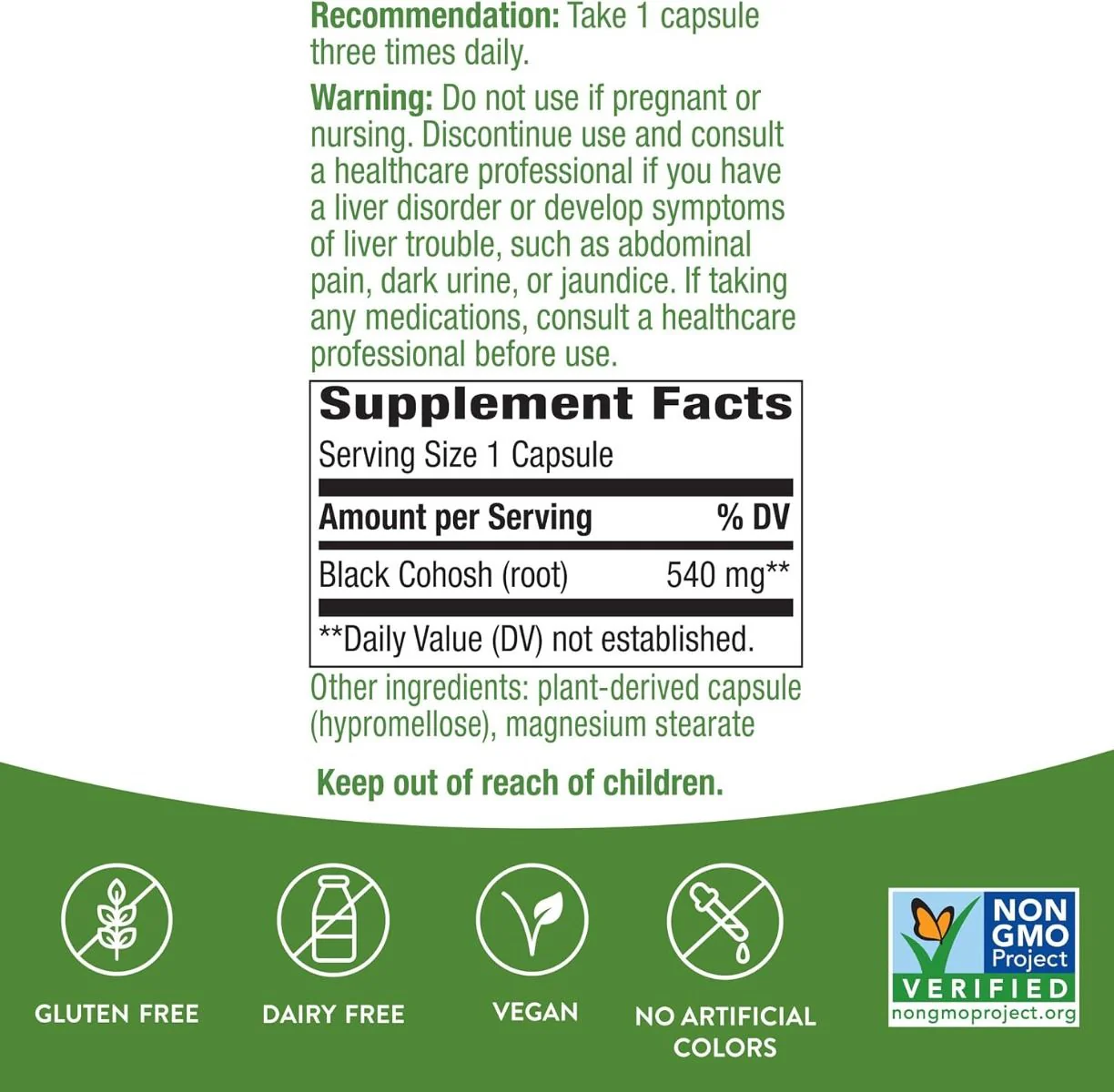 Black Cohosh Root 100Capsules - Image 4