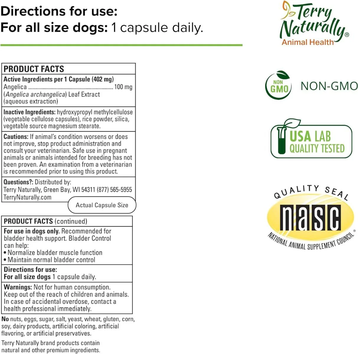 Bladder Control (For Dogs!) 30 Capsules - Image 2