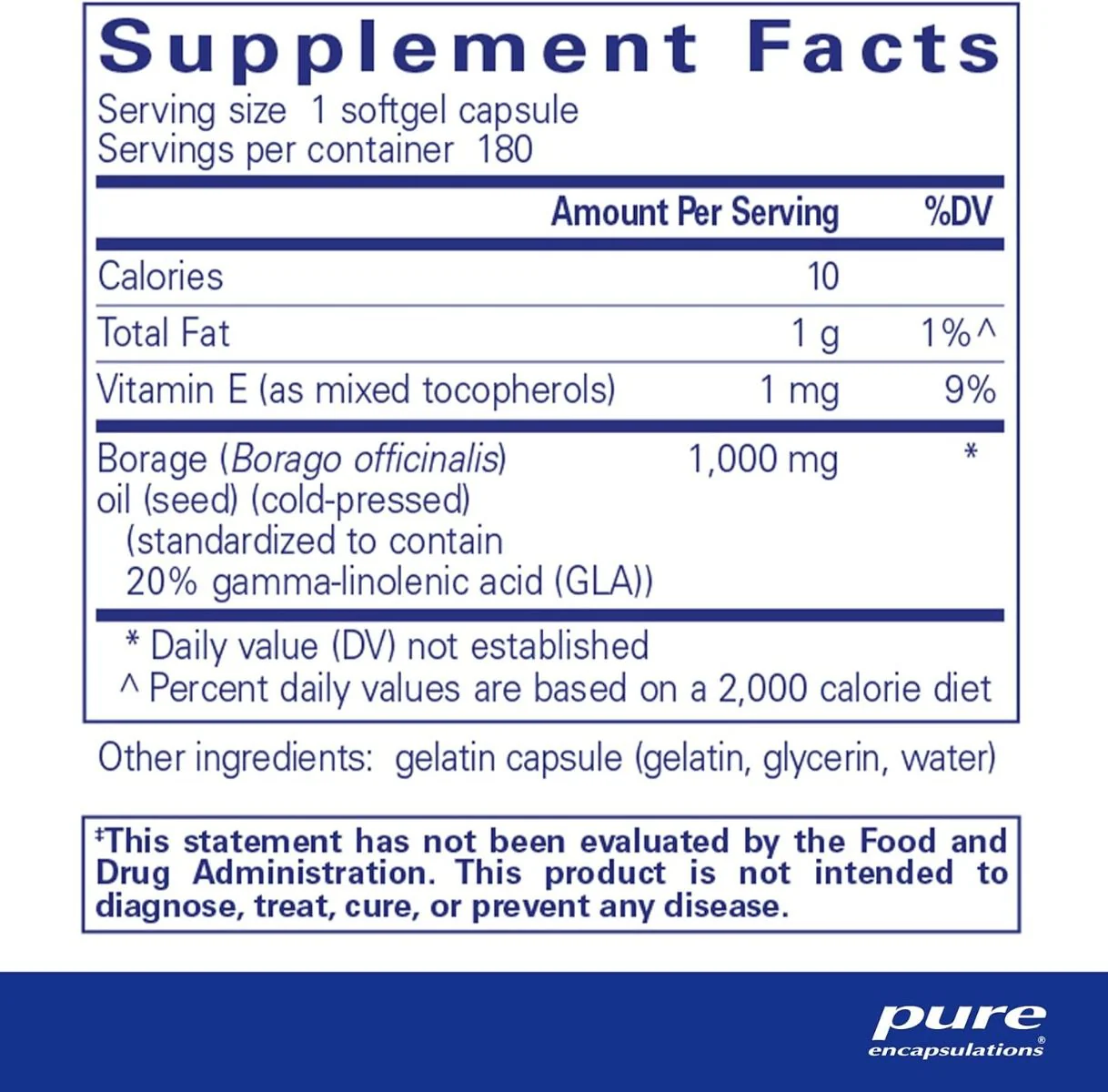 Borage Oil 1000 MG 180 Capsules - Image 2