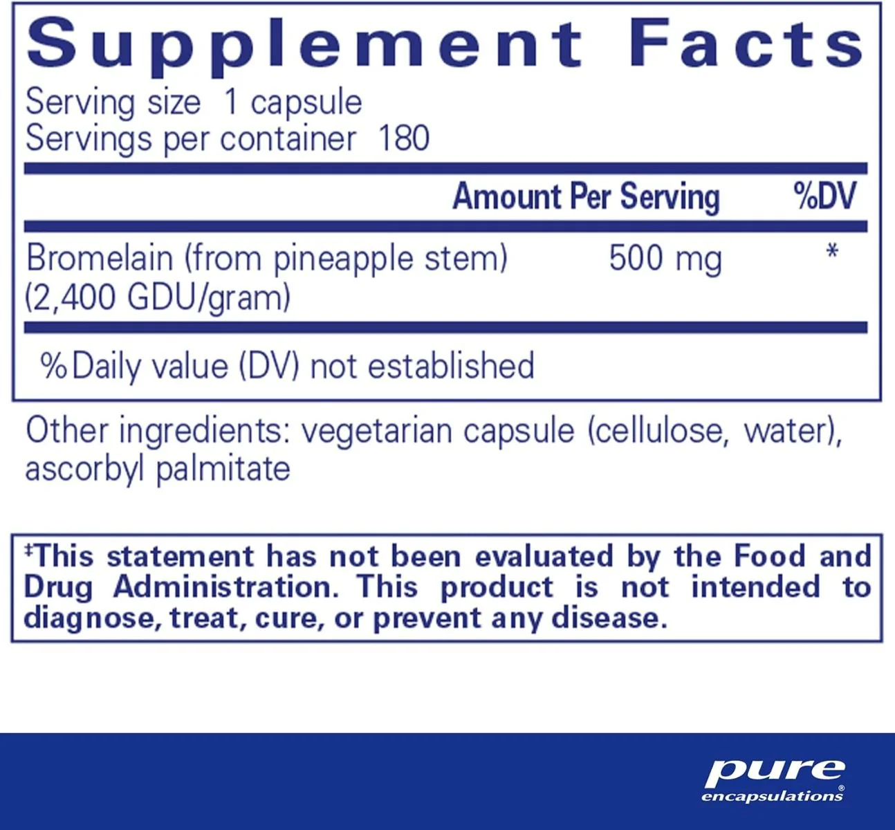 Bromelain 2400 500 MG 180 Capsules - Image 2