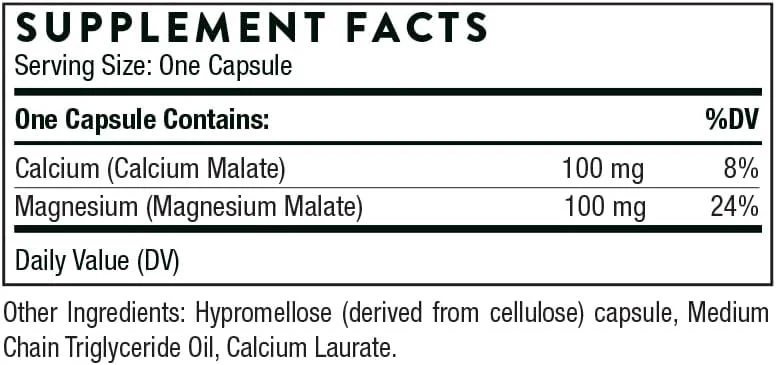 Calcium-Magnesium Malate 80 MG/80 MG 240 Veggie Caps - Image 2