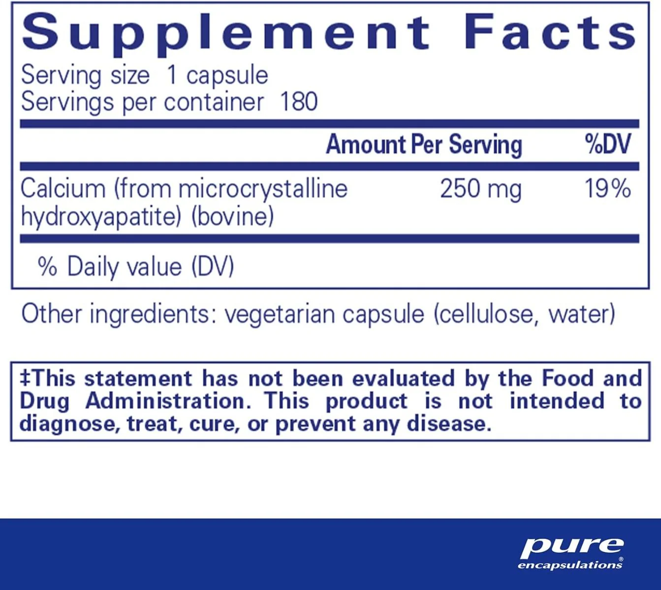 Calcium (MCHA) 180 Capsules - Image 2