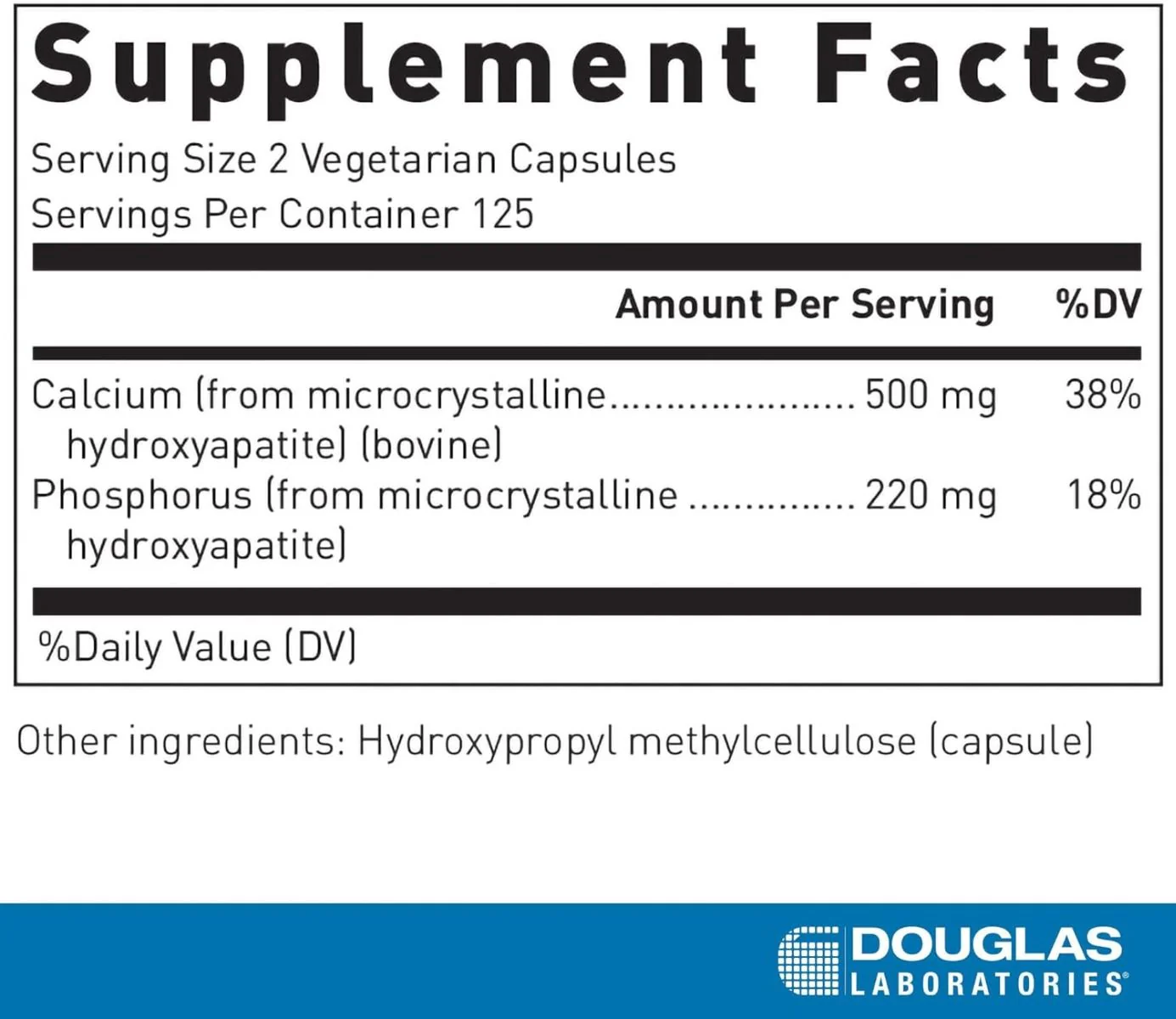 Calcium Microcrystalline Hydroxyapatite 250 Capsules - Image 2