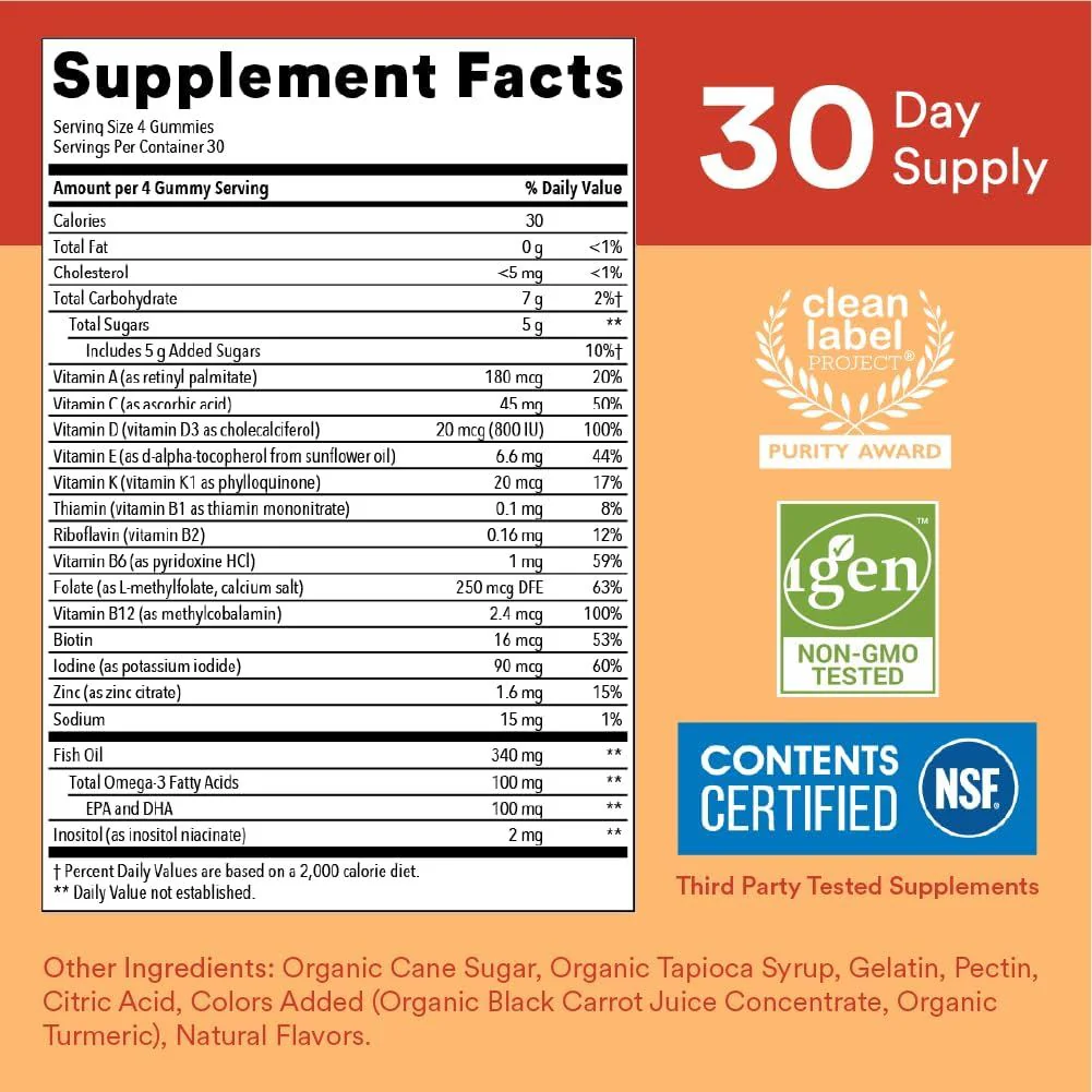 Children's All-in-One Multivitamin Plus Omega 3 Plus Vitamin D Gummies - 120 Ct - Image 3