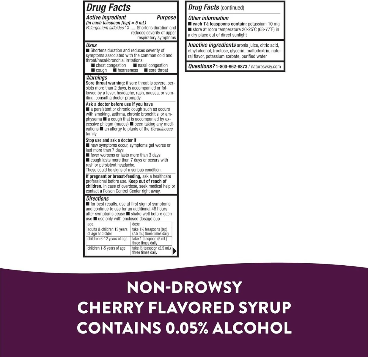 Children's Umcka Cold Care Syrup 4 fl ozSyrupCherry - Image 5