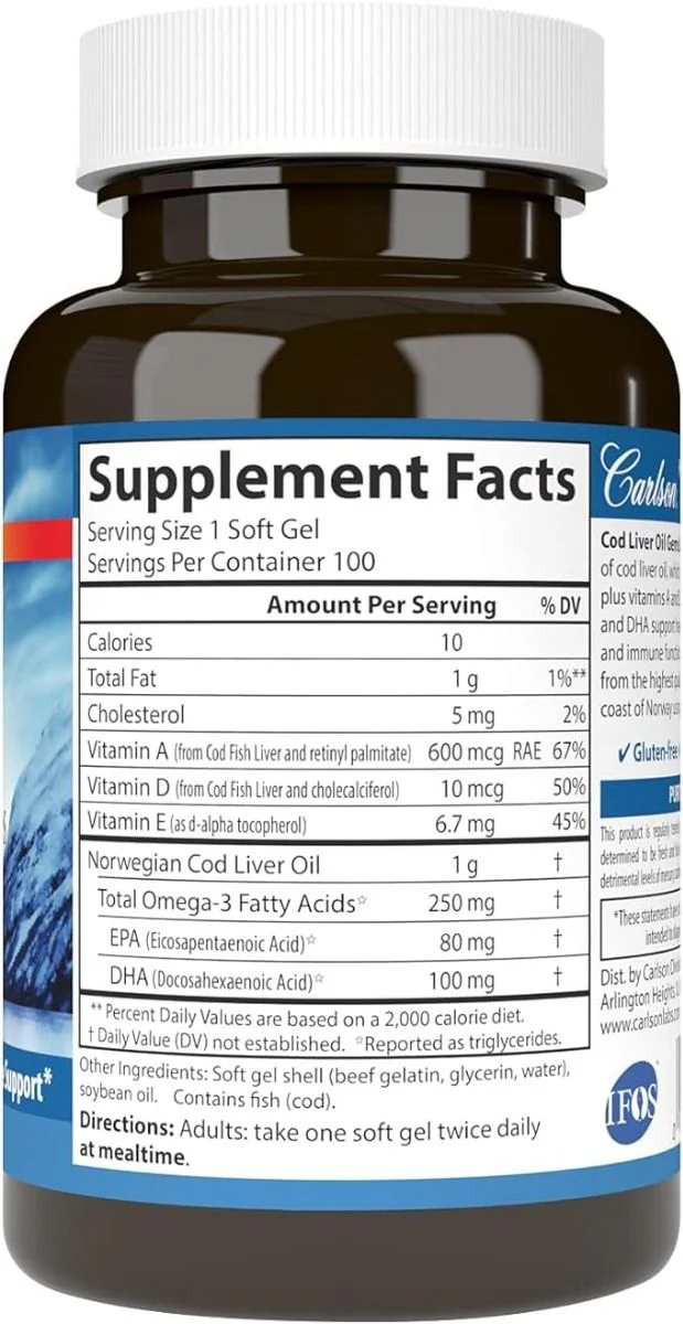 Cod Liver Oil 100 Softgels - Image 4