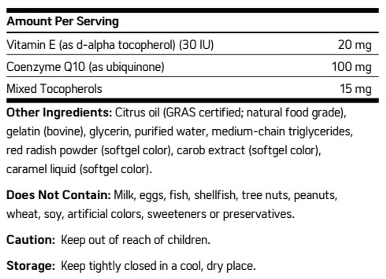 CoQ-Clear 100 Ubiquinone Softgels Citrus - Image 2