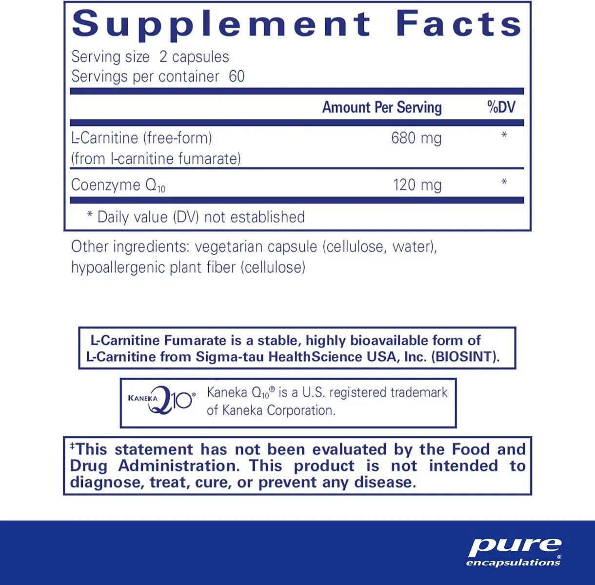 CoQ10 I-Carnitine Fumarate 120 Veggie Caps - Image 3