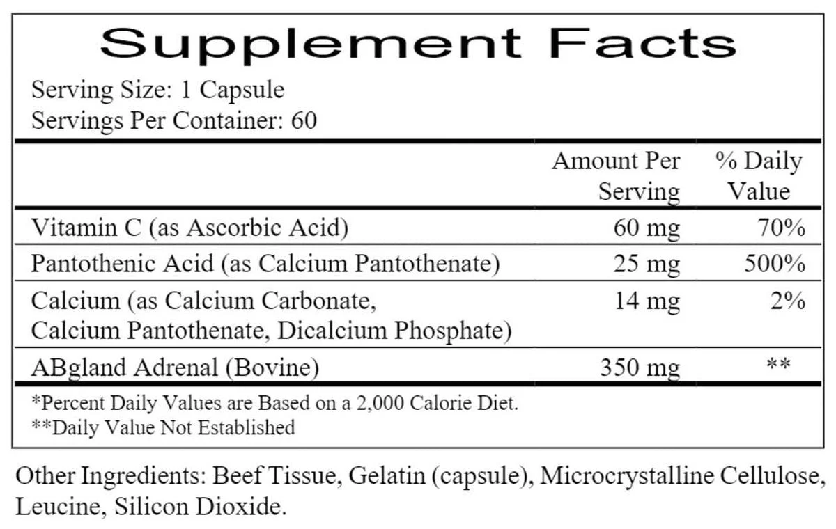 Cortol Ace Freeze Dried Adrenal 60Capsules - Image 2