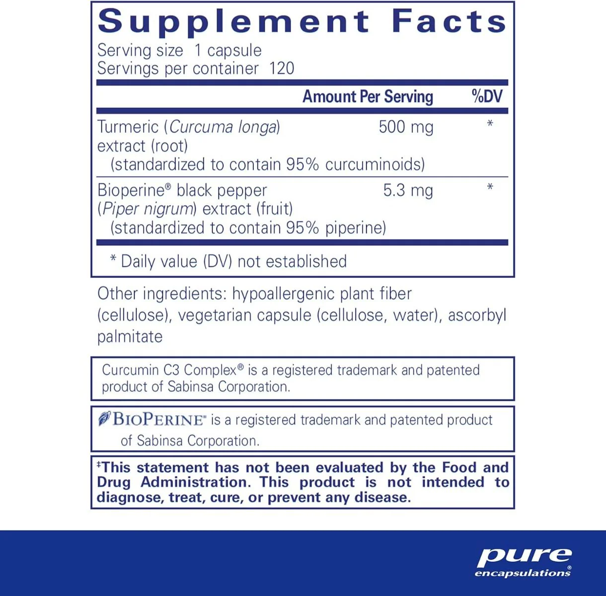 Curcumin 500 With Bioperine 120Veggie Caps - Image 2