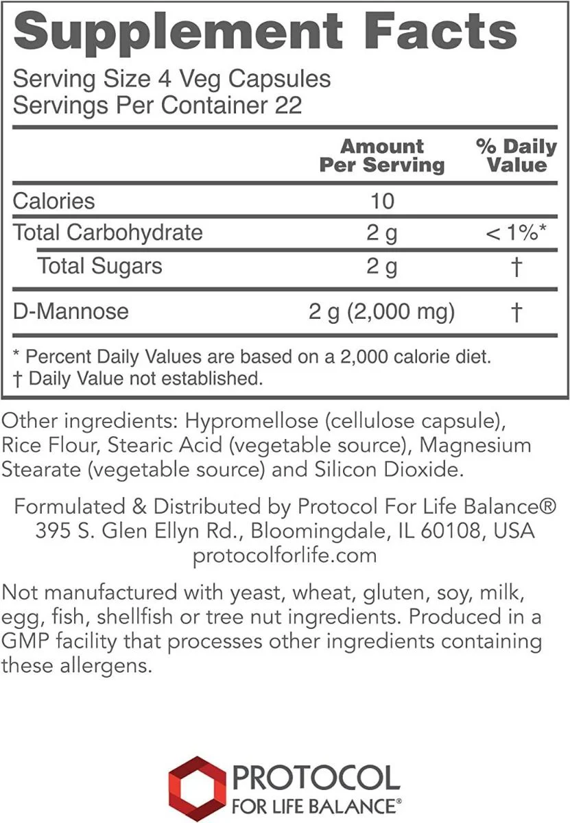 D-Mannose 500mg 90c 500 MG 90 Veggie Caps - Image 2