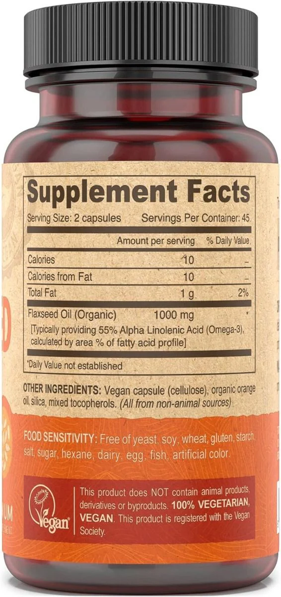 Deva Vegan Flaxseed Oil 90Vegan Capsules - Image 6
