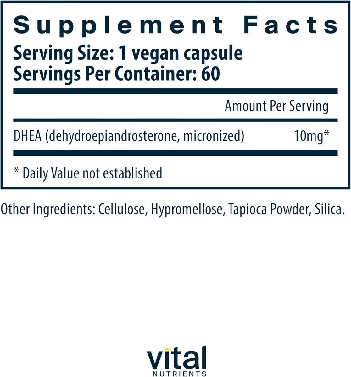 DHEA 10 MG 60 Capsules - Image 2