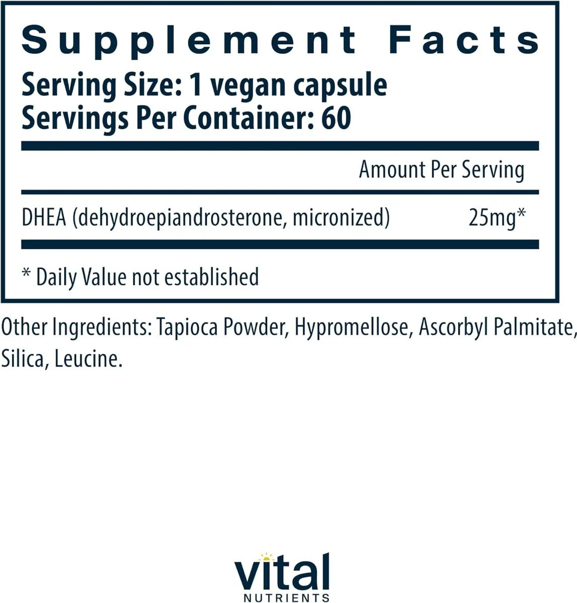 DHEA 25 MG 60 Capsules - Image 2