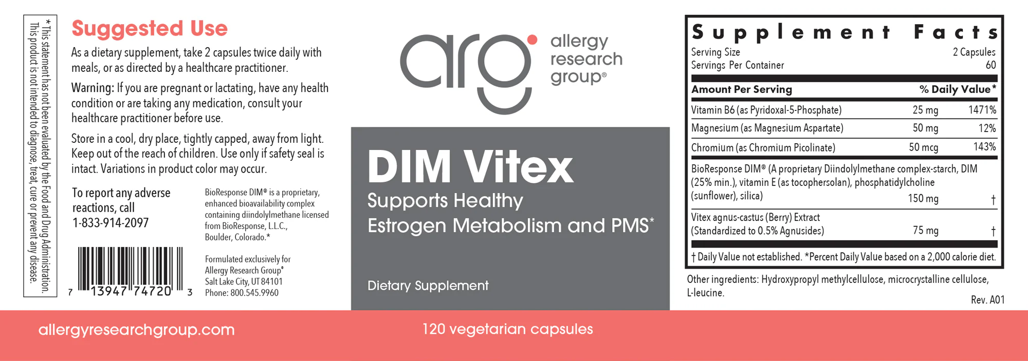 DIM Vitex PMS Formula 120Veggie Caps - Image 3