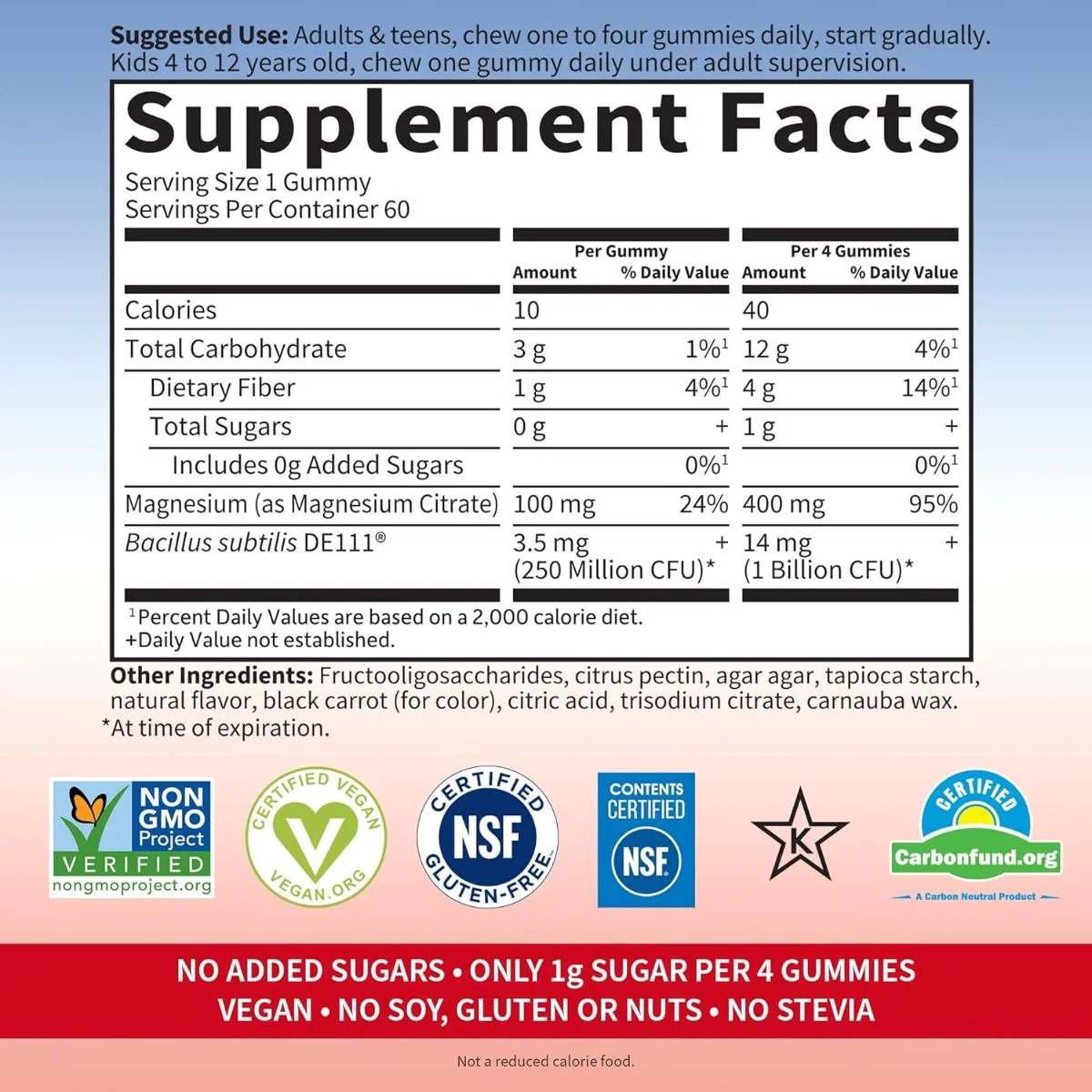 Dr. Formulated Magnesium with Pre & Probiotics 60 Gummies Raspberry - Image 6