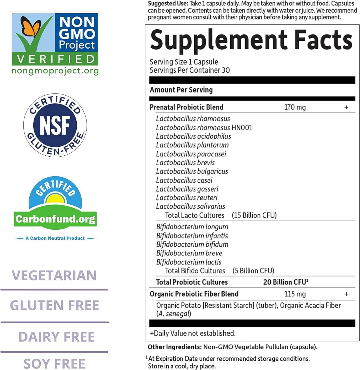 Dr. Formulated Probiotics Once Daily Prenatal (Shelf Stable) 30 Veggie Caps - Image 4