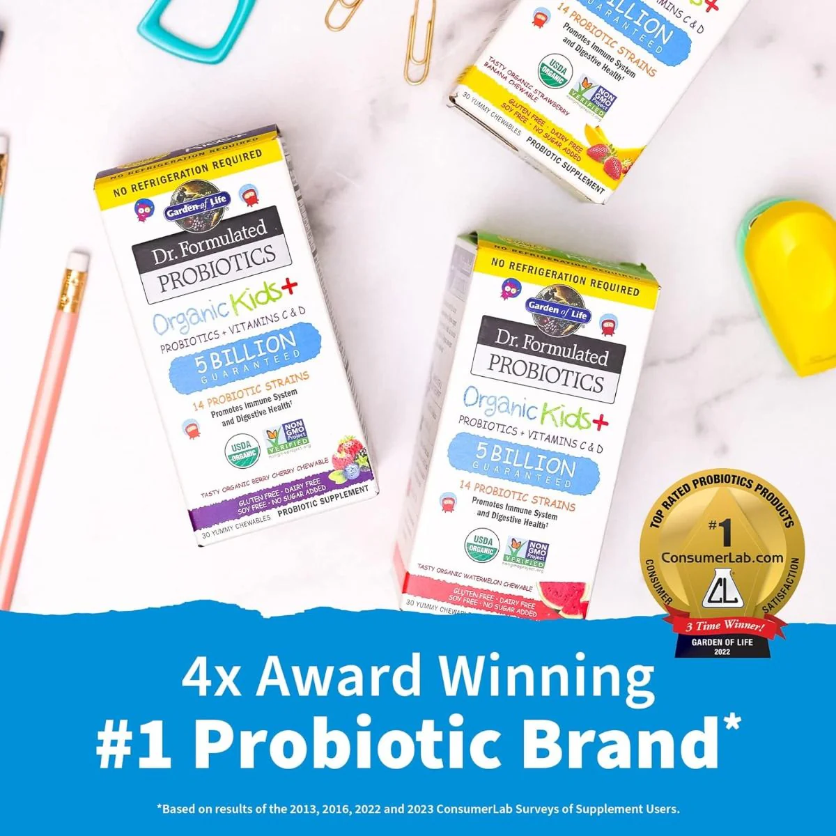 Dr. Formulated Probiotics Organic Kids Chewables Shelf Stable 5 Billion 30 Chewables Watermelon - Image 3