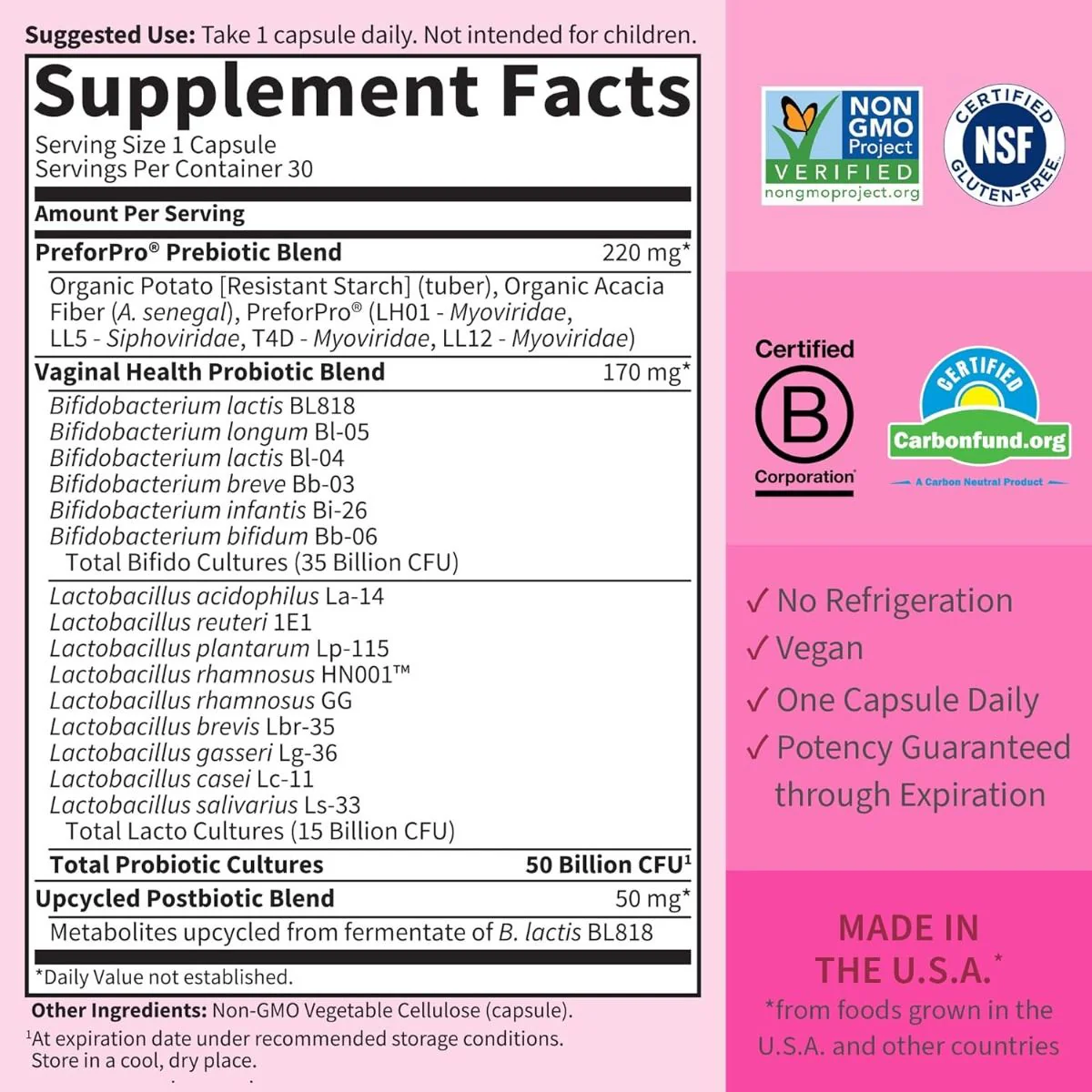 Dr. Formulated Probiotics Women's PH 50 Billion 30 Veggie Caps - Image 5