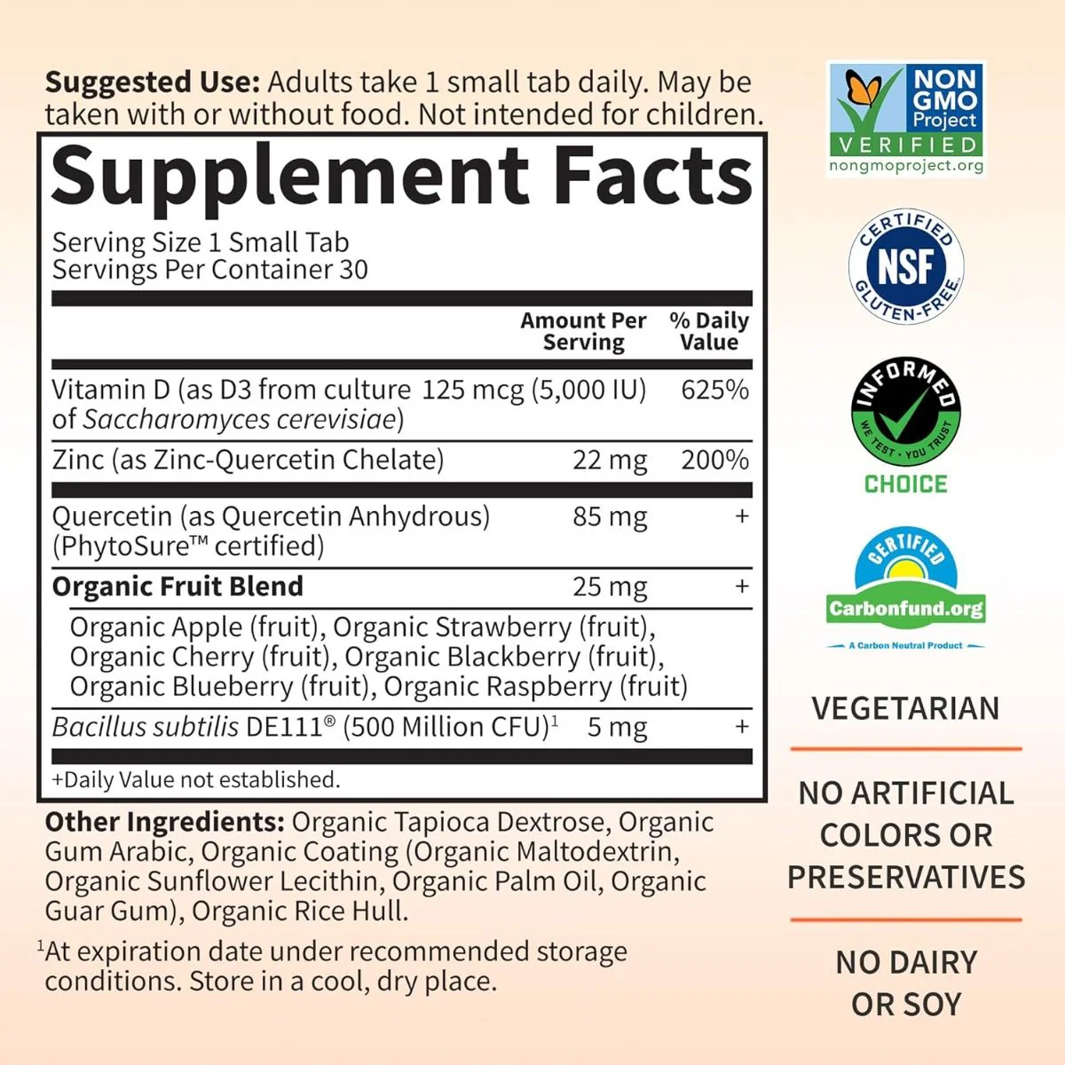 Dr. Formulated Vitamin D3 5,000 IU + Zinc 30 Tablets - Image 5