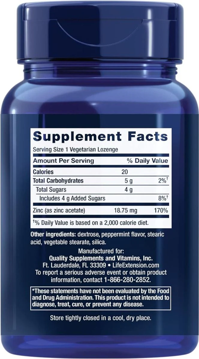 Enhanced Zinc Lozenges 30 Lozenges Peppermint - Image 2