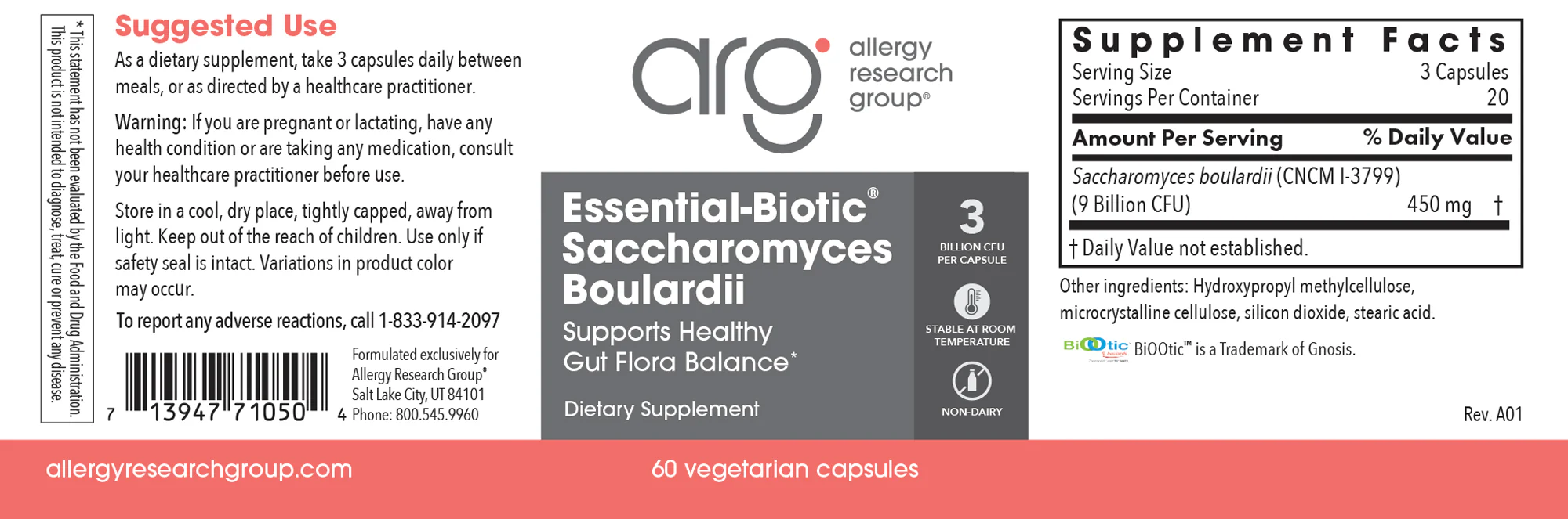 Essential-Biotic Saccharomyces Boulardii 60Veggie Caps - Image 2
