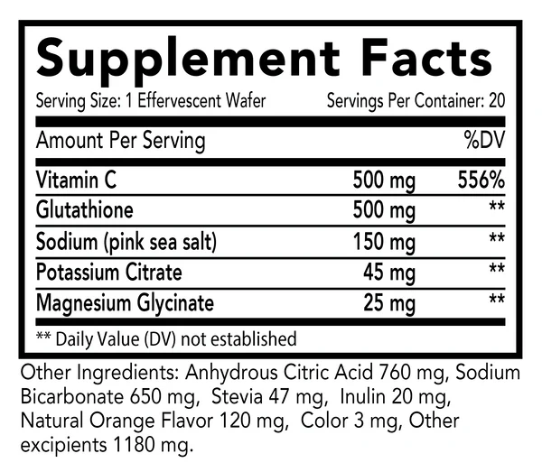 Essential Glutathione 20 Effervescent Wafers - Image 3