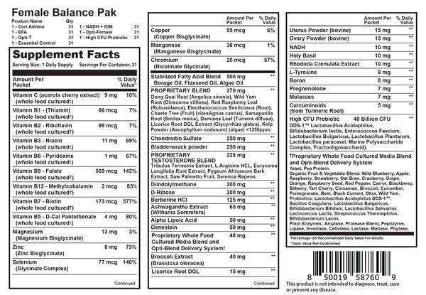 Female Balance Pak 31 Health Packs - Image 2