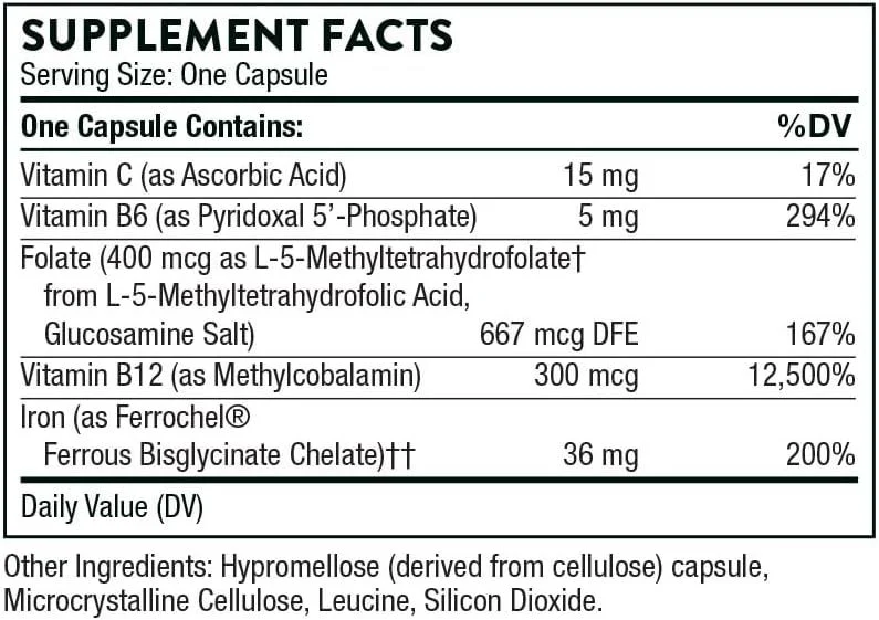 Advanced Iron Complex (formerly Ferrasorb) 60 Veggie Caps - Image 3
