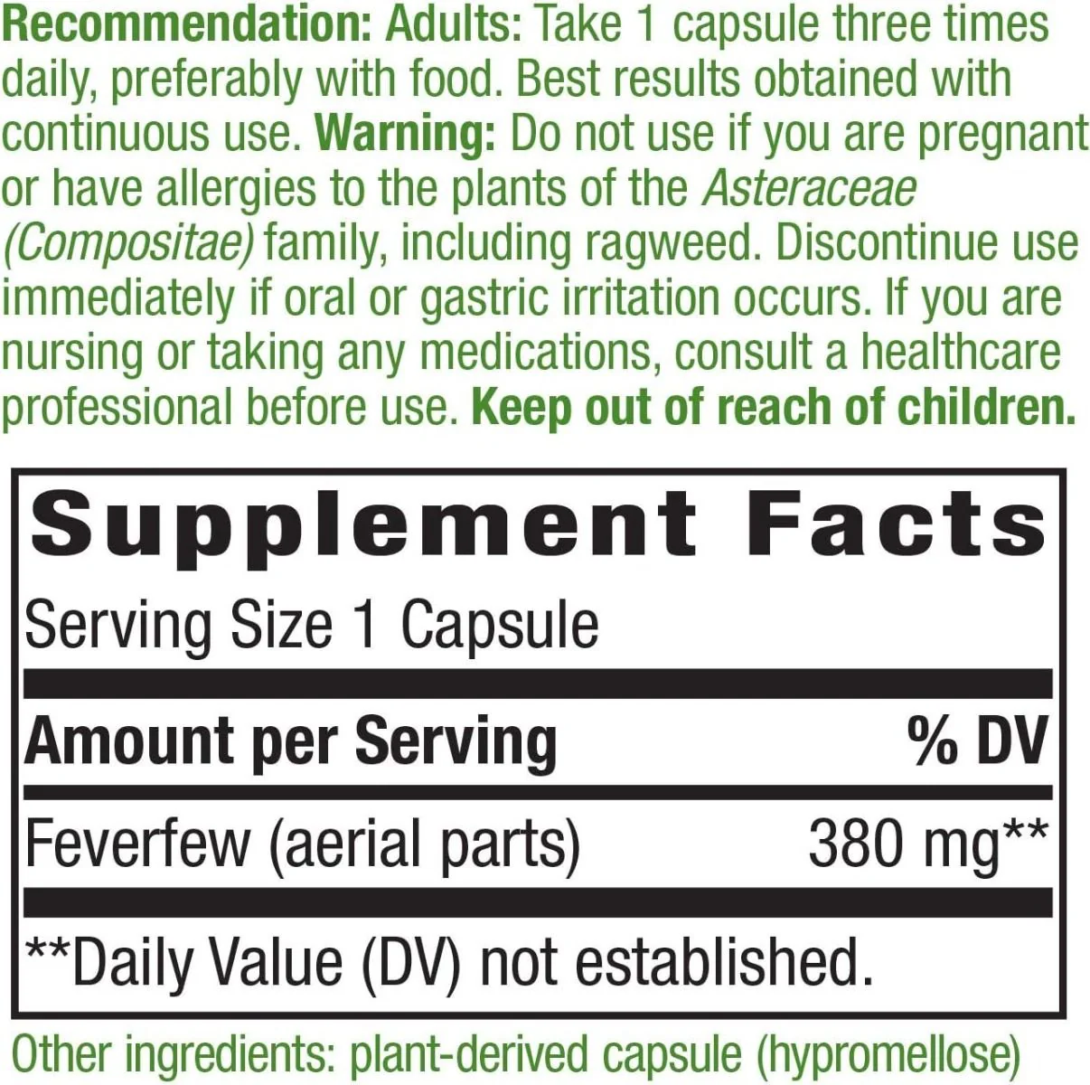 Feverfew Herb 100Capsules - Image 5