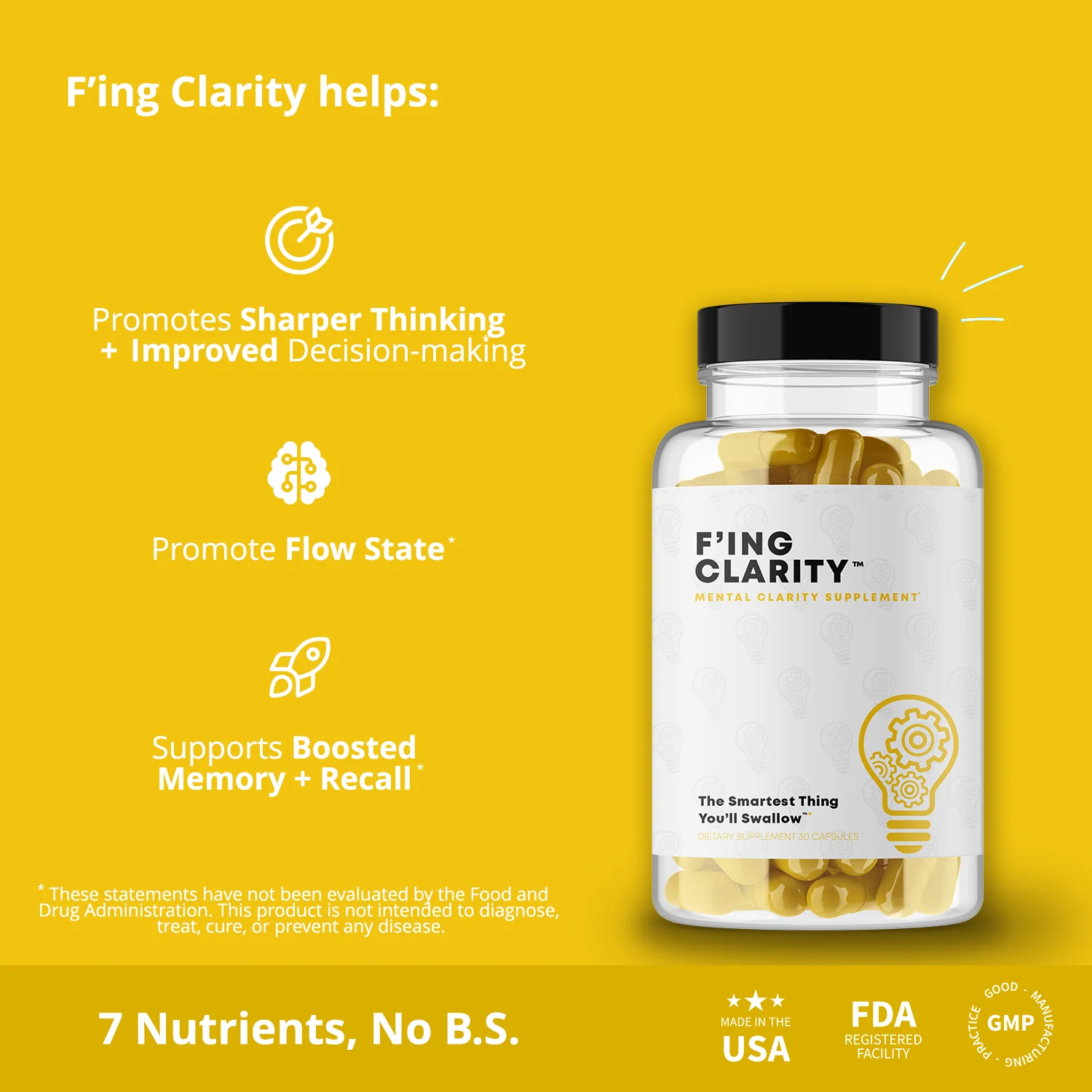 F'ing Clarity - Best Supplements for Brain Fog Relief | Improve Memory & Focus - Image 2