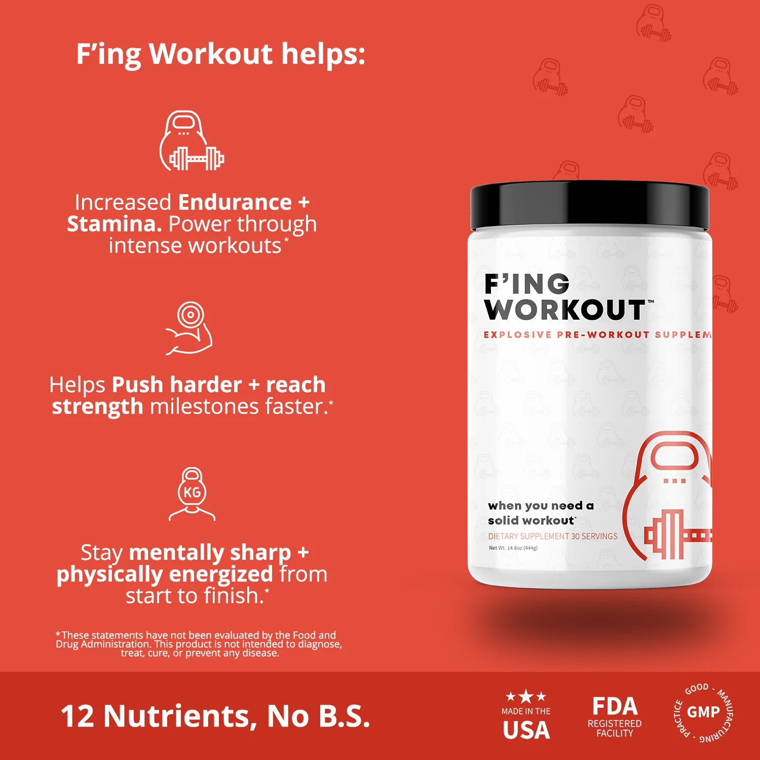 F'ing Nootropic Pre-Workout Supplement - Unleash Your Focus and Power - Image 2