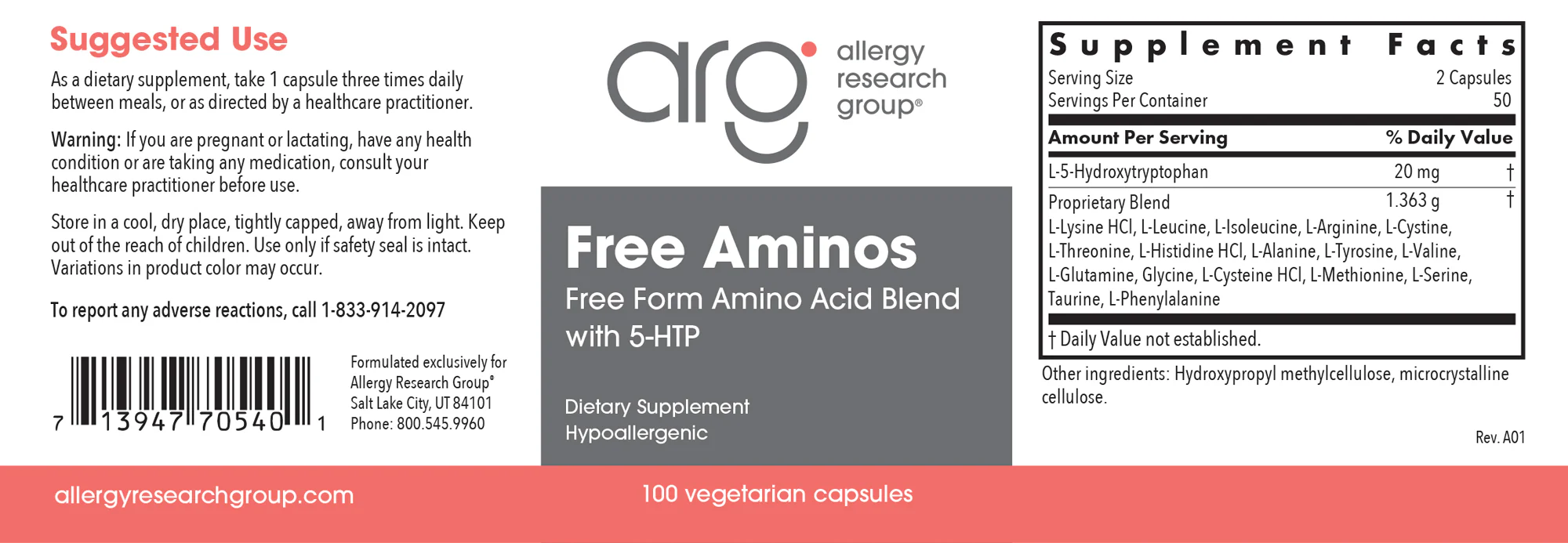 Free Aminos 100Veggie Caps - Image 2
