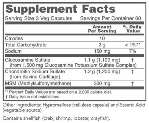 Glucosamine and Chondroitin + MSM 90 Capsules - Image 2