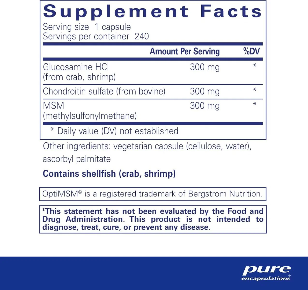 Glucosamine + Chondroitin with MSM 240 Veggie Caps - Image 2