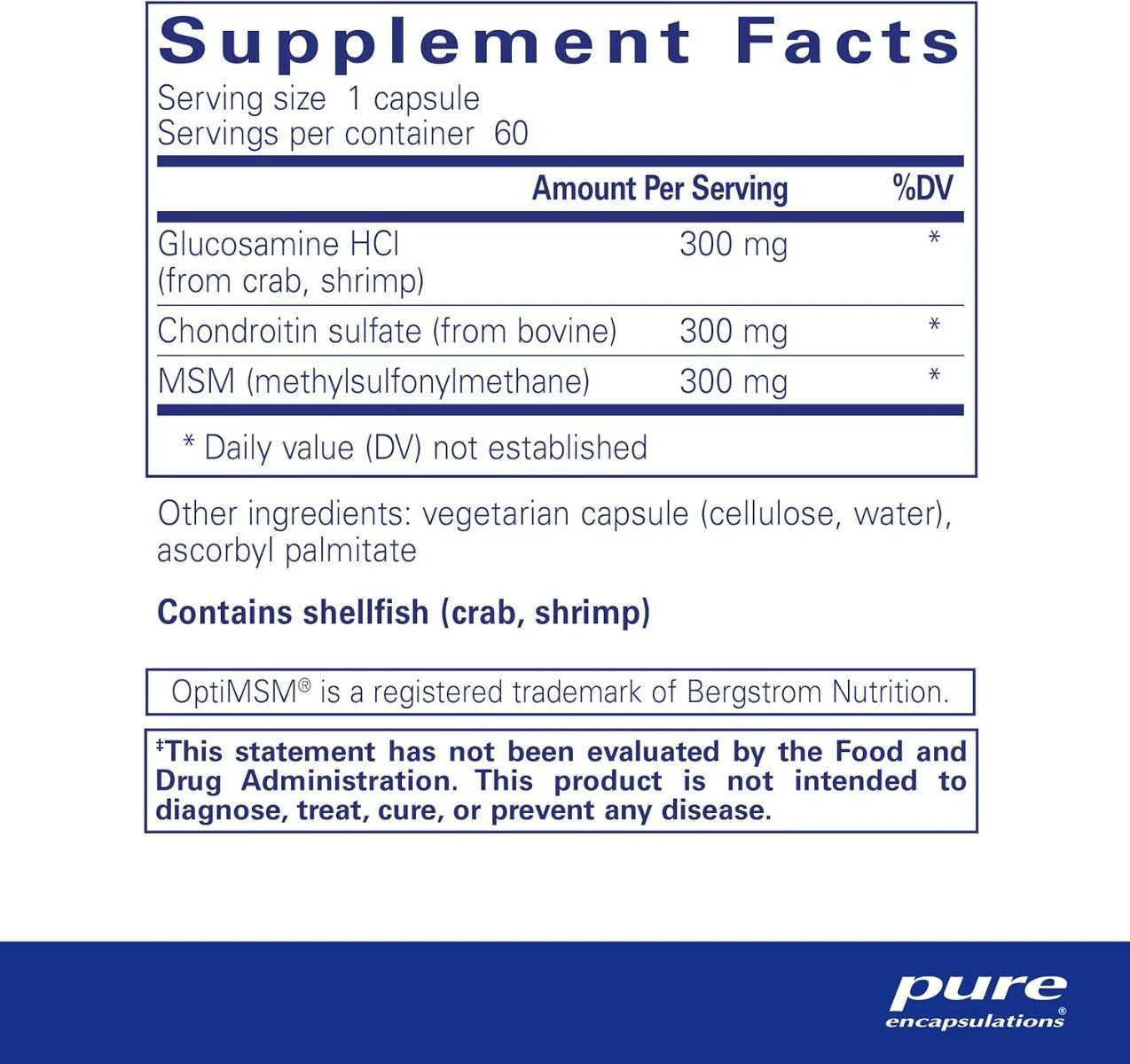 Glucosamine + Chondroitin with MSM 60 Veggie Caps - Image 2